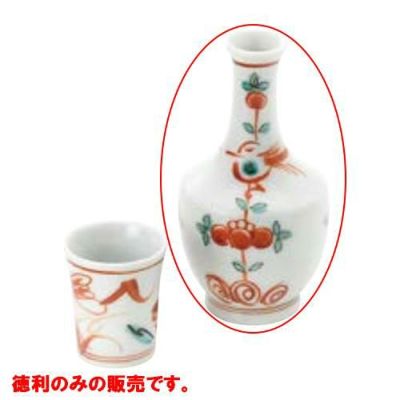 徳利　赤絵花鳥
