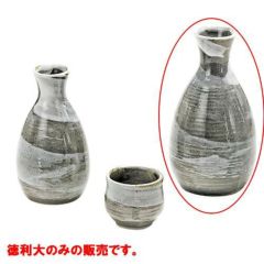 二合徳利　粉引刷毛目