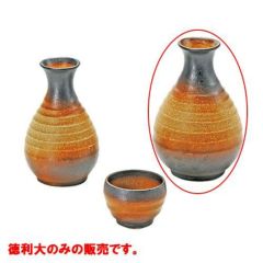 二合徳利　古窯黒錆吹き