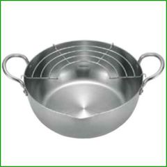 18-0 ステンレス揚げ鍋(揚げアミ付)22cm