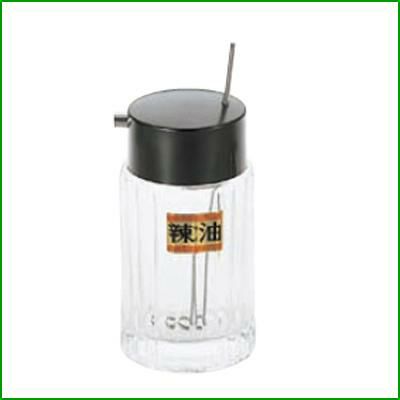 マドラー付ラー油入 #785 ガラス【業務用食器】