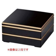 6.0寸 校倉重 黒渕金 3段/業務用/新品/小物送料対象商品 | 6寸重