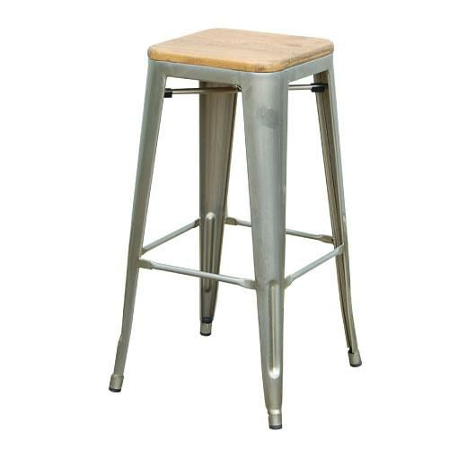 【即納可】GLEEスツール H750 シルバー色 幅425×奥行425×高さ750mm 座面高さ：750mm