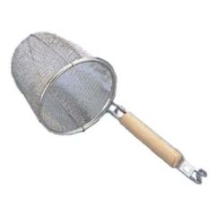 うどんテボ 白木柄(丸底) 18-8 MI 直径140 【グループA】