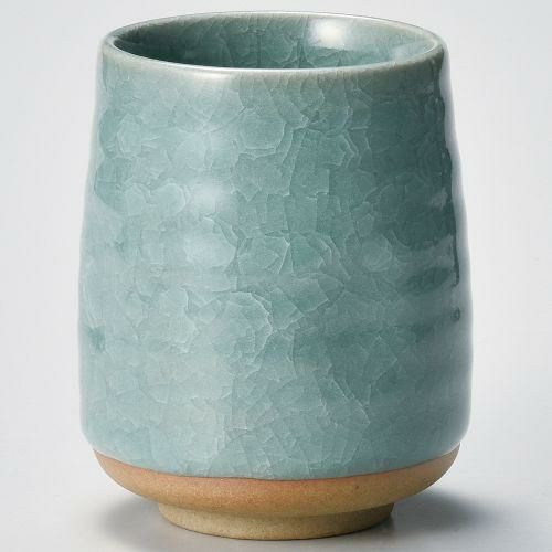 ヒワ亀甲貫入寿司湯呑 φ7.5×10cm(300cc) 376-128