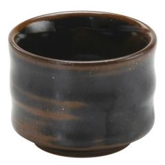 竹節ぐい呑　天目