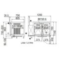 【フクシマガリレイ】横型冷凍冷蔵庫  LRW-121PM 幅1200x奥行750x高さ800(mm) 単相100V