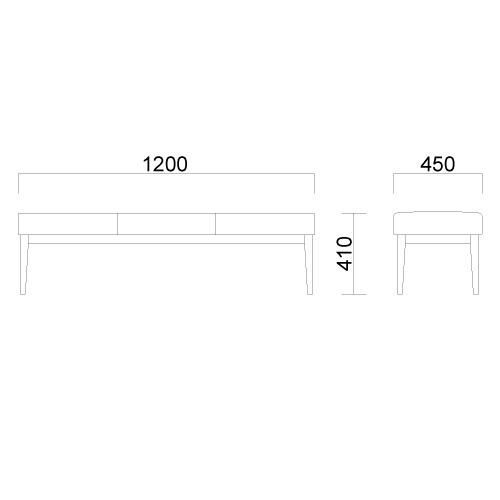 Quon(クオン)ユニゾンDベンチW1200