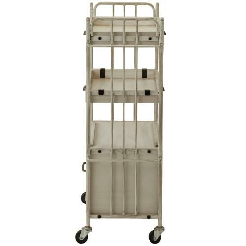 【シャビーシック】アンティーク木製ワゴン DIAN（ディアン）Type BOX アンティークホワイト【送料無料】