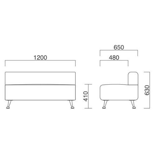 Quon(クオン)ポメル2Pベンチ
