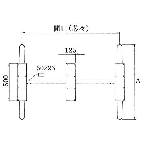アルミダイキャストテーブル脚 ベースサイズ：A1007×高さ700mm迄指定可×間口（芯々）1600mm 品番：BT-L-1000 塗装カラー：14 ポール：101φ