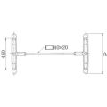 スチールベーステーブル脚 ベースサイズ：A560×高さ700mm迄指定可×間口（芯々）1000mm 品番：BT-SS-560 塗装カラー：14 ポール：42φ