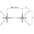 アルミダイキャストテーブル脚 ベースサイズ：A730×B365×高さ700mm迄指定可×間口（芯々）1000mm 品番：BT-V-500-L 塗装カラー：11 ポール：101φ