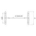 アルミダイキャストテーブル脚 ベースサイズ：A585×高さ700mm迄指定可×間口（芯々）1300mm 品番：SD-580 塗装カラー：11 ポール：42φ