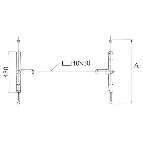 アルミ鋳物テーブル脚 ベースサイズ：A555×高さ700mm迄指定可×間口（芯々）1300mm 品番：SL-AF-550 塗装カラー：22 ポール：49φ（アルミ）