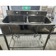 中古】二槽シンク 幅800×奥行450×高さ800 【送料別途見積】【業務用