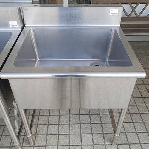 中古】一槽シンク BGあり 幅750×奥行650×高さ850 【送料別途見積