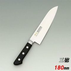 INOX ツバ付 三徳包丁 180 堺實光