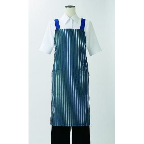 エプロン 兼用 5-853 (ブルーストライプ/ネイビー)