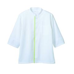 調理コート 兼用 ７分袖 6-463 (白/グリーン)