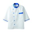 調理衣 兼用 ７分袖 6-813 (白/ブルー)