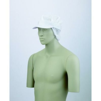 メッシュ八角帽子たれ付 兼用 9-807 (白)
