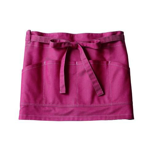 サロンエプロン 兼用 BW9503-43 (レッド/チャコールストライプ)