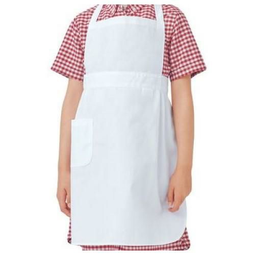 胸あてエプロン 児童用 PE501-2 (白)