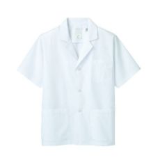 調理衣 メンズ 半袖 1-802 (白)
