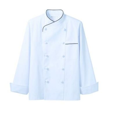 コックコート 兼用 長袖 6-951 (白/黒)