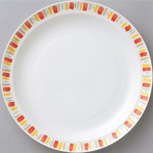 ダイヤセラム (強化) オレンジ十草 ハーフリム 10吋 大皿