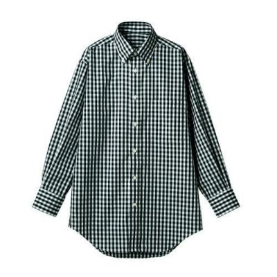 シャツ 兼用 長袖 CG2503-1 (黒チェック)