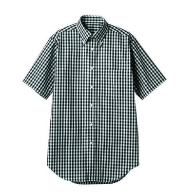 シャツ 兼用 半袖 CG2504-1 (黒チェック)
