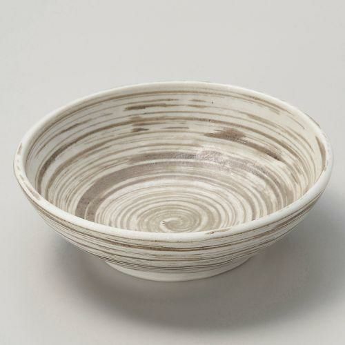 うず刷毛白釉17cm浅鉢 φ17×5.8cm 052-088 (10個入)