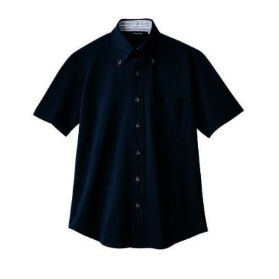 ニットシャツ 兼用 半袖 ZK2712-1CB (黒)