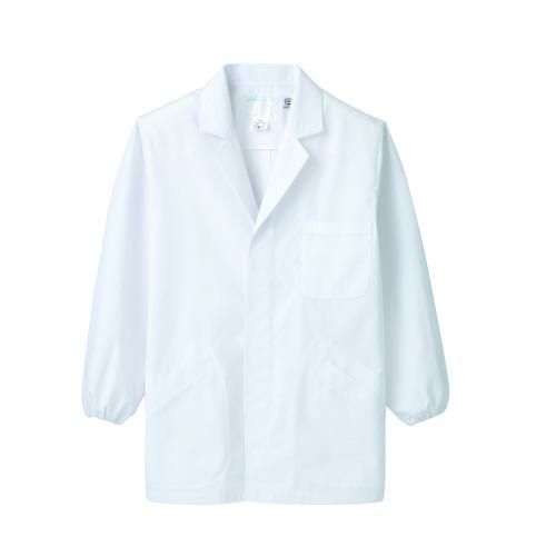 調理衣 メンズ 長袖 1-801 (白)