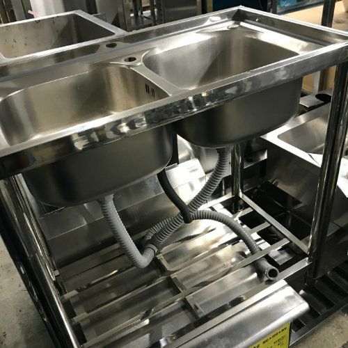 中古】二槽シンク 幅800×奥行450×高さ800 【送料別途見積】【業務用