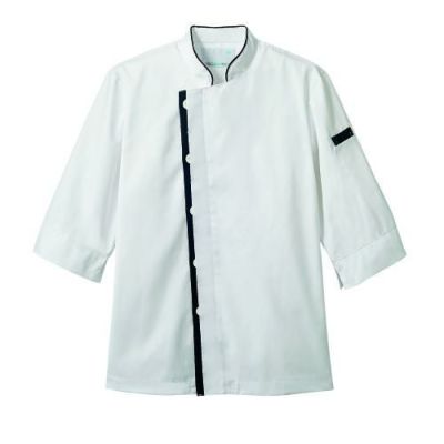 コックコート 兼用 ７分袖 6-421 (白／黒)