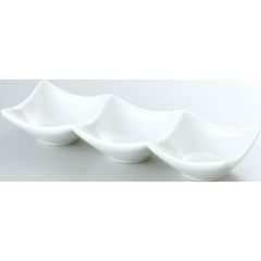 20cm 三連皿 白/業務用