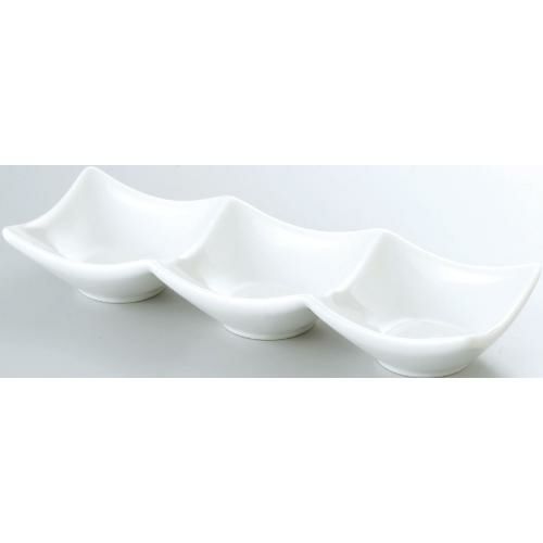 20cm 三連皿 白/業務用