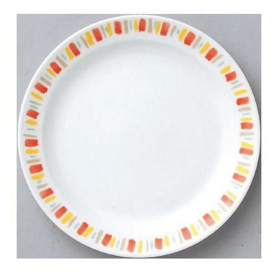 ダイヤセラム (強化) オレンジ十草 ハーフリム 6.5吋 中皿