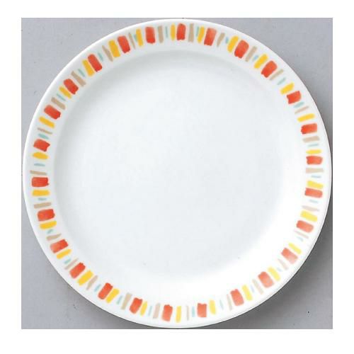 ダイヤセラム (強化) オレンジ十草 ハーフリム 6.5吋 中皿