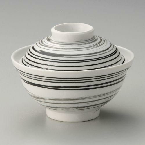 白うずライン蓋丼(組) φ15.5×11cm 357-078