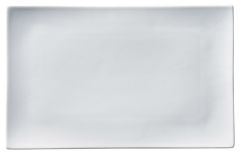 彩白33cm巾広長角皿