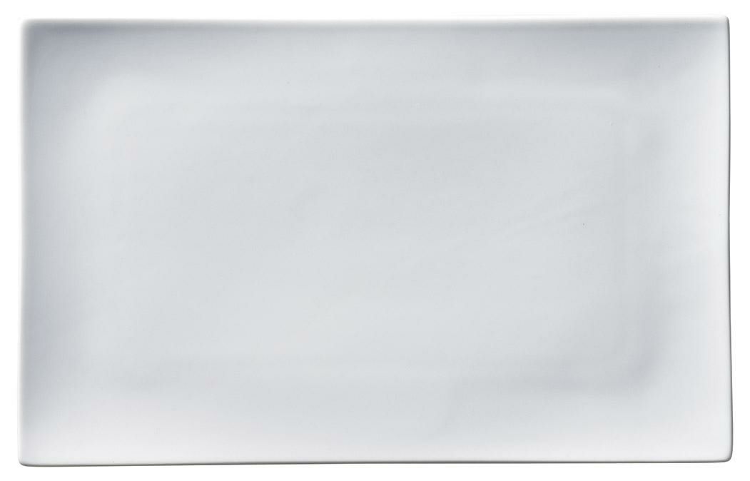 彩白33cm巾広長角皿