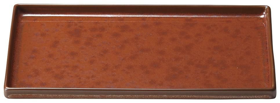 釉彩24cm浅口切立正角皿