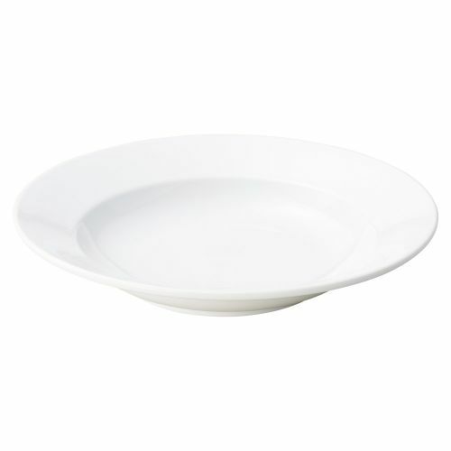 チャイニーズピュアホワイトリム玉25cm深皿 φ24.5×4.4cm 651-158 (5個入)