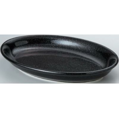 ユーラシア 31cm だ円深皿 黒御影 Eurasia Black
