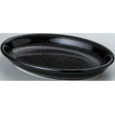 ユーラシア 21cm だ円深皿 黒御影 Eurasia Black