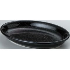 ユーラシア 23cm だ円深皿 黒御影 Eurasia Black